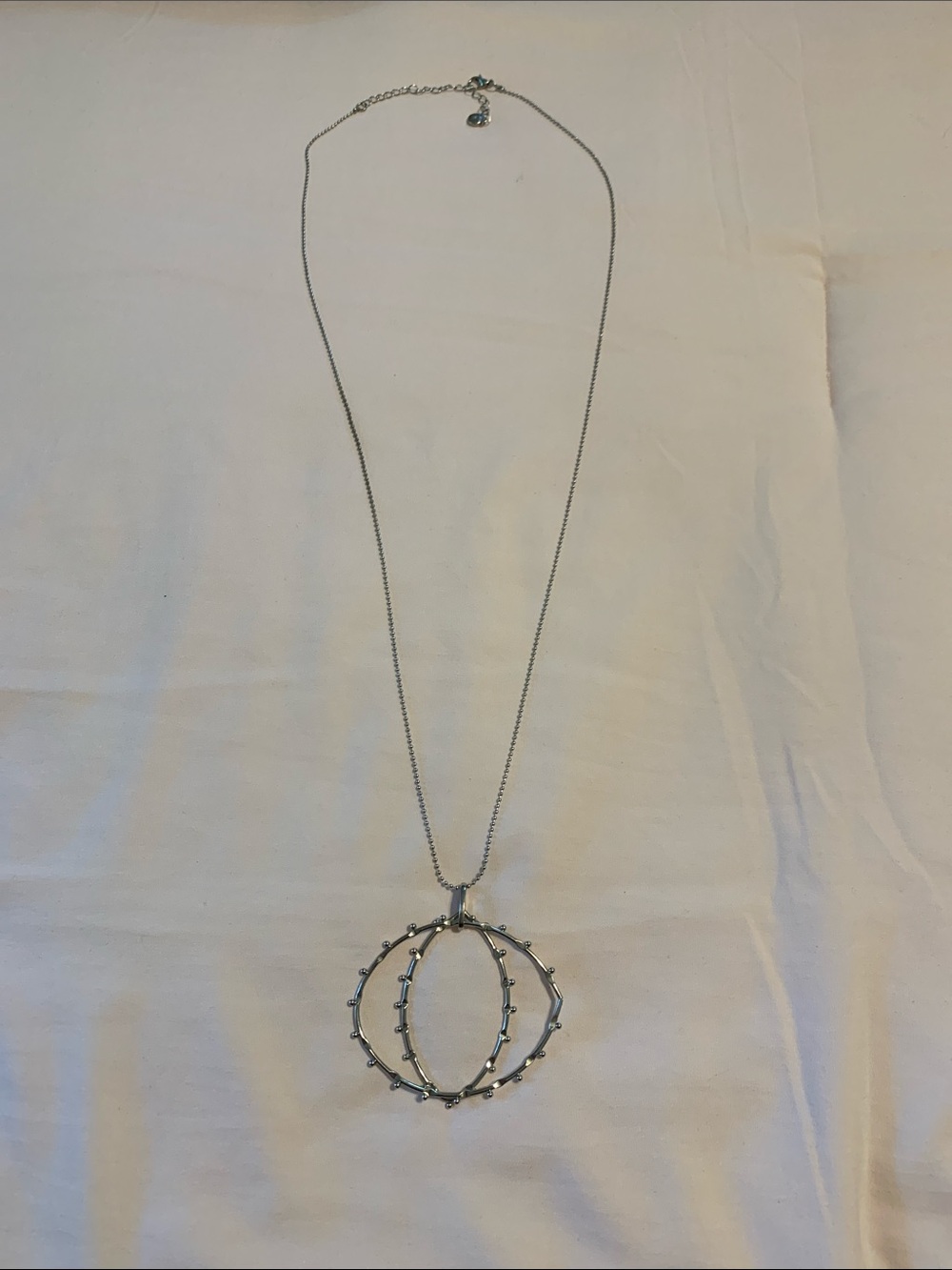 belk Silver-Tone Double Orb Pendant Necklace